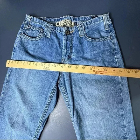 American Eagle Outfitters Womens Jeans 0 Blue Button Closure Distressed Hems - Picture 8 of 14